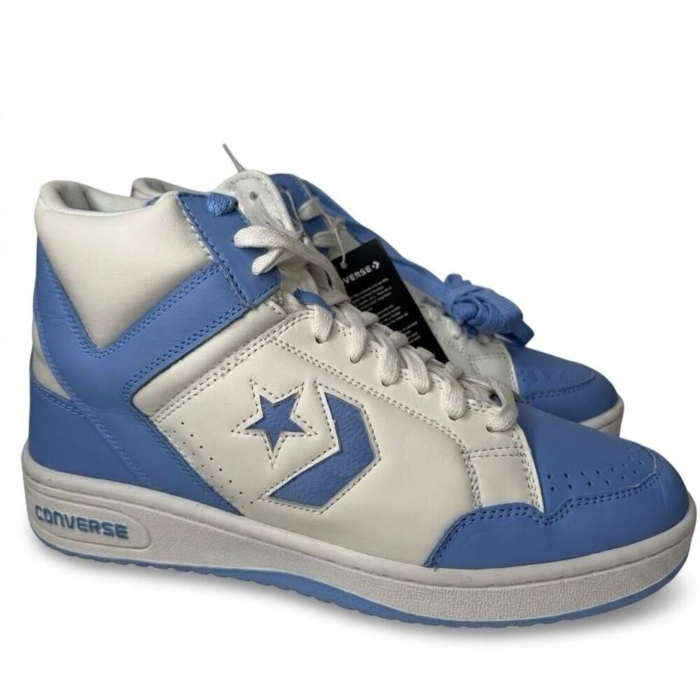 Converse Weapon Mid Shoes Mens 12 UNC University Blue White Leather NWT A10597C